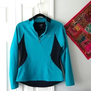 Avia turquoise and black mesh half zip pullover